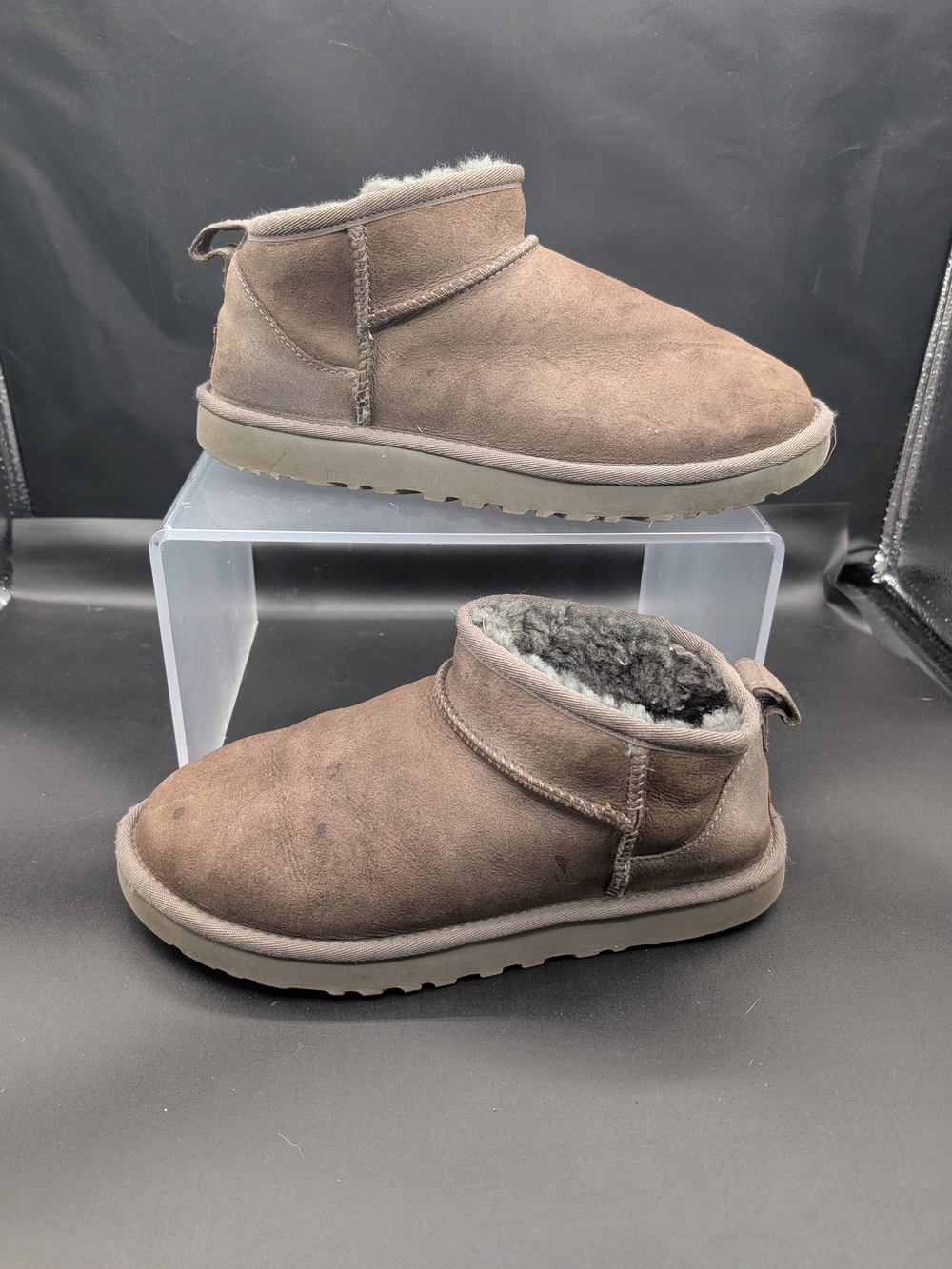 UGG Women's Brown Suede Shearling Lined One Piece Boots